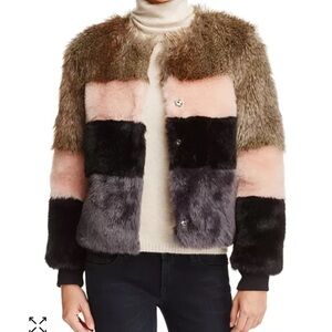 Vero Moda | Colour Block Faux Fur Jacket | Size XS